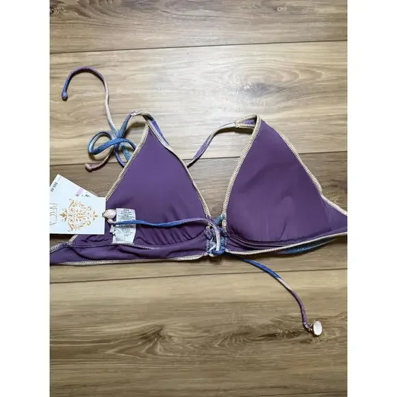 NWT! Becca Sound Waves Metallic Halter Bikini Top Size D - Picture 8 of 8